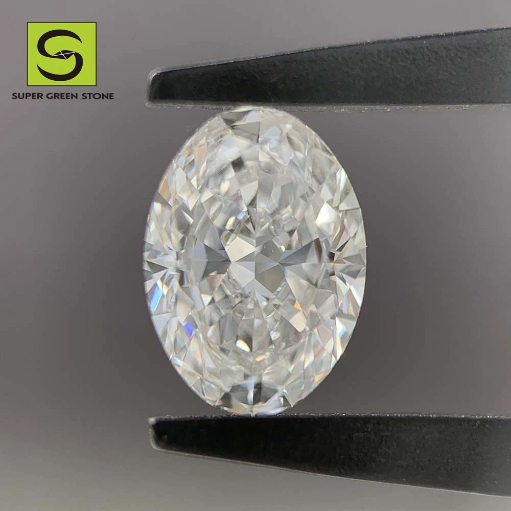 SuperGS Synthetic Oval Iced-Out Cut Stones Artificial Cvd Melee Lab Created Diamonds Hpht Lab Grown Diamond