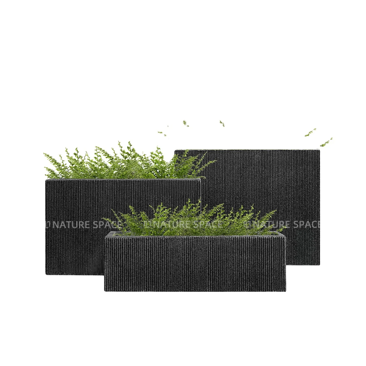 Large FRP Flower Box Simplicity Rectangle Fiberglass Planters Garden Home Coffee Shop Decor Green Plant Tree Plant Pots