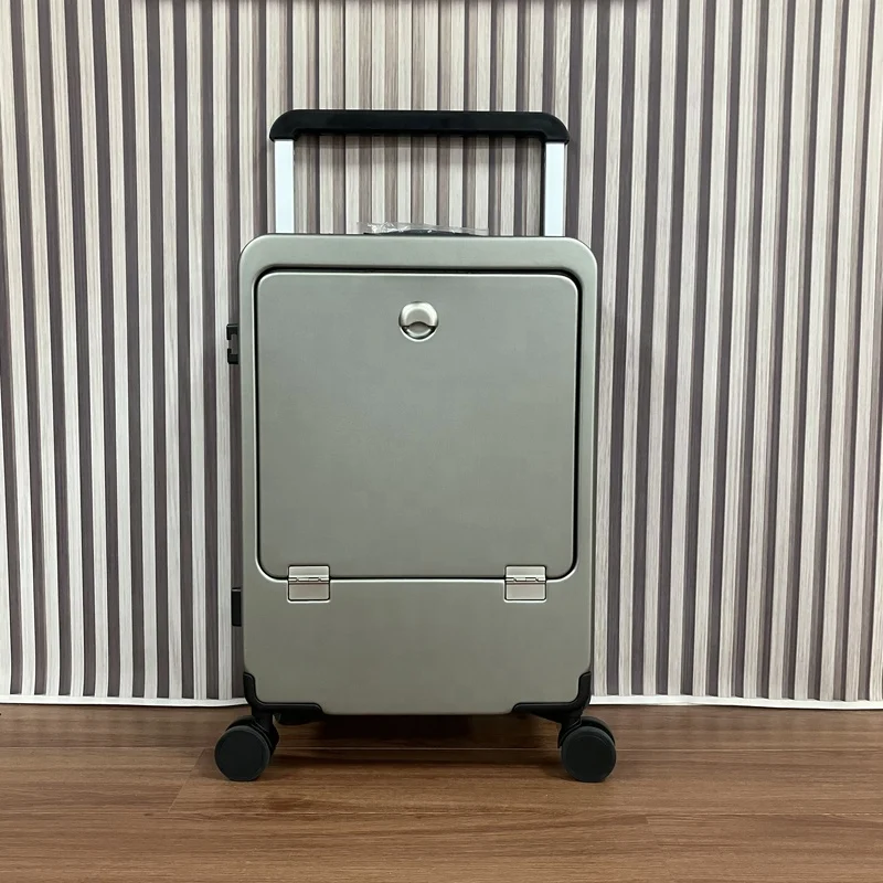 Front Pocket Laptop Bag Wide Trolley USB Type-C Port Suitcase PC Material  Luggage Carry one size Case
