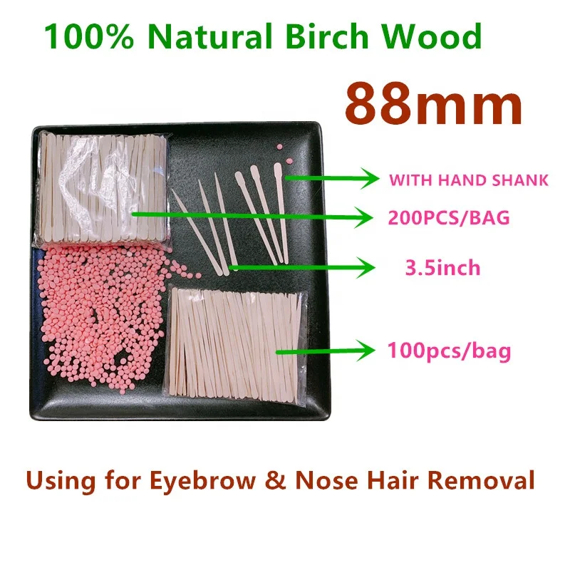 
wooden eyebrow waxing spatula 3.5 inch 100pcs/bag wax sticks 
