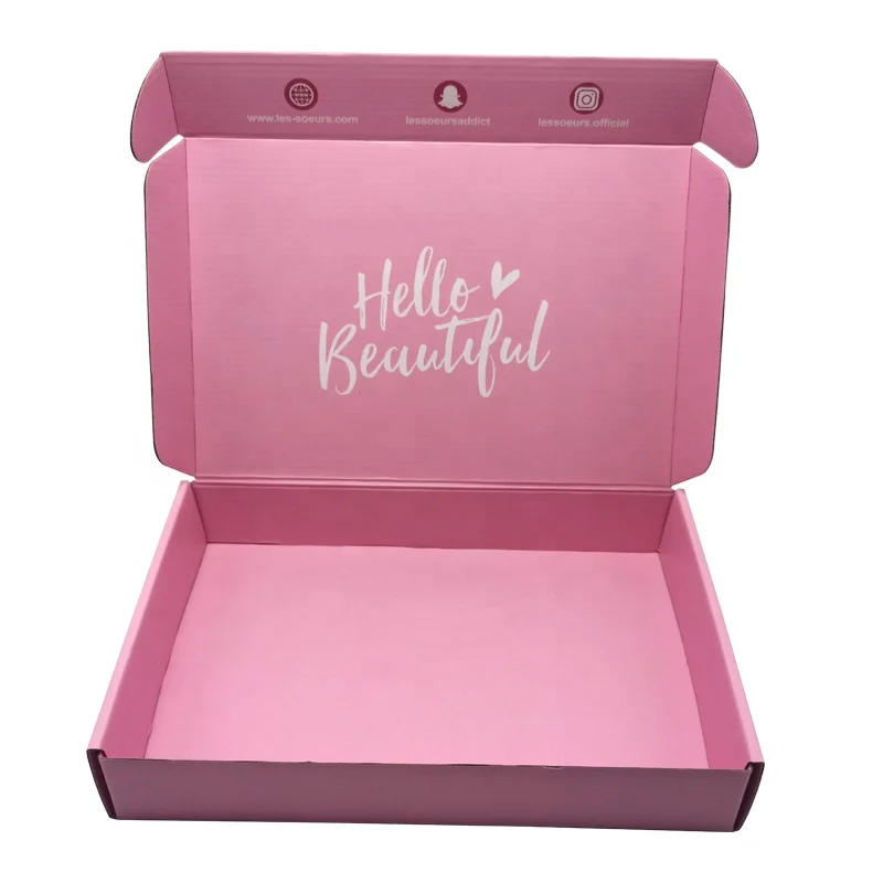  Large Pink Wholesale Custom Logo Cardboard Tuck Top Shipper Mailing Paper Corrugated Shipping Boxes For Dress
