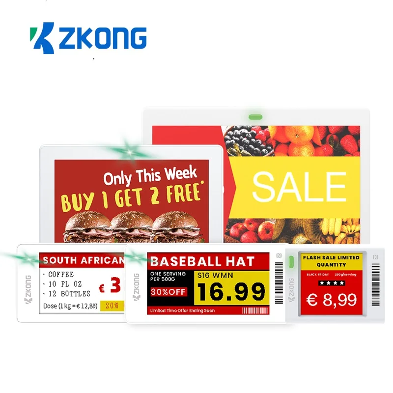 Zkong Electronic Shelf Label ESL Supermarket digital price tags electronic label price shelf label e paper digit price display