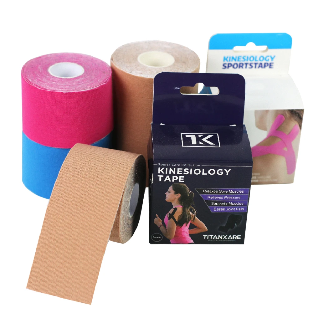 Kinesiology Tape Latex Free Waterproof Athletic Tape Sports for Pain Relief Supports and Stabilizes Knee Muscles Joints
