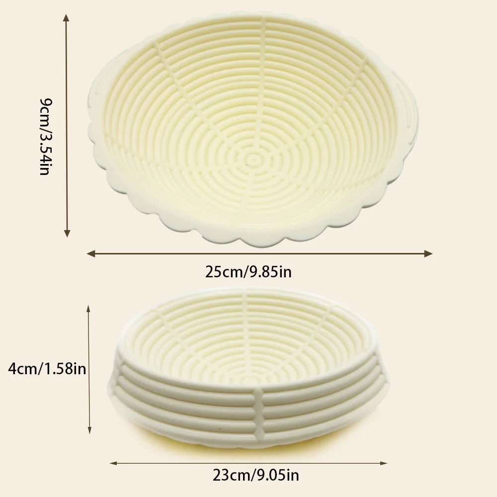 Custom Reusable Collapsible Sourdough Bread Baking Supplies Basket Foldable Silicone Bread Proofing Basket Set For Cooking