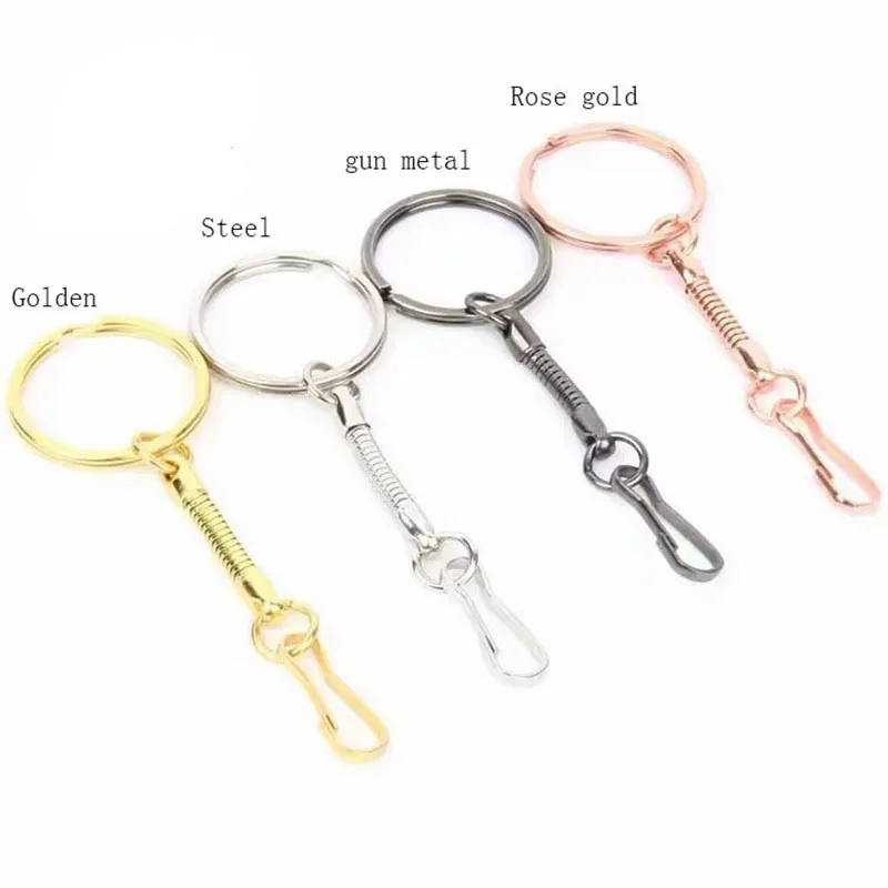 25mm Flat Ring 28mm Snake Chain 20mm Cinnabar Buckle U Disk Hook Keychain Accessories USB Flash Drive Spring Keyring Keyholder