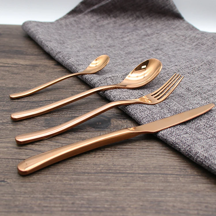 Hot design flatware set gold cutlery sets and packs of knives forks