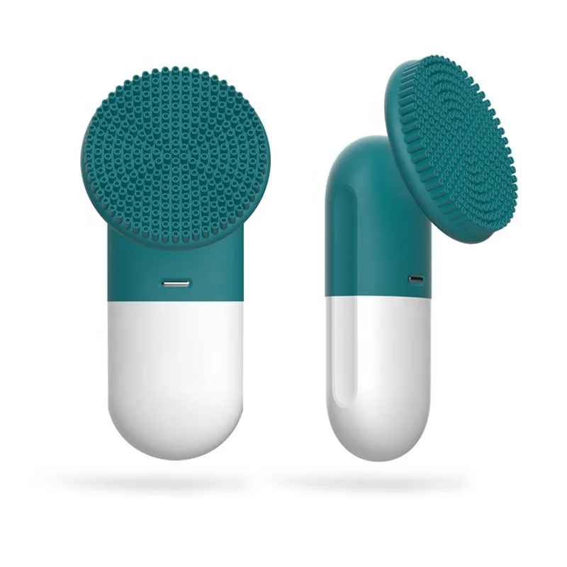 Custom Logo Mini Face Scrubber Soft Wash Facial Cleanser Silicone Korean Facial Rotary  Cleansing Brush