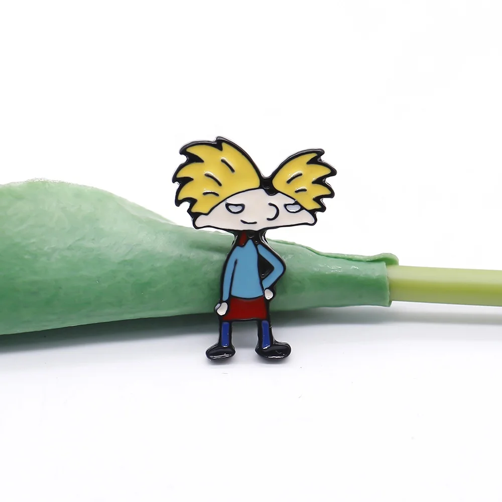 Little Boy Cartoon Brooch for Men Explosive Head Yellow Hair boy Lapel Pin Badge Pines Metal Jewelry Accessories