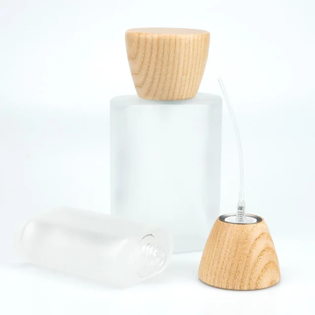 Ash Wood Brown Ball Shape Perfume Bottle Cover Wood Design Lids Bottle Caps & Closures