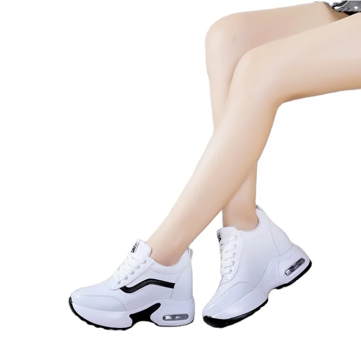 Woman Casual Shoes Breathable 2021 Sneakers Women New Arrivals Fashion PU Sneakers Shoes Women Height Increase Insoles Shoes