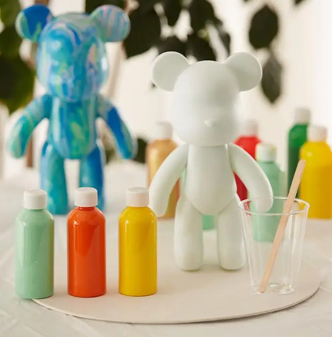 Popular Kids DIY 27 Colors 60ML Fluid Bear Paint Kit Set Liquid Pigment Acrylic Pouring Painting