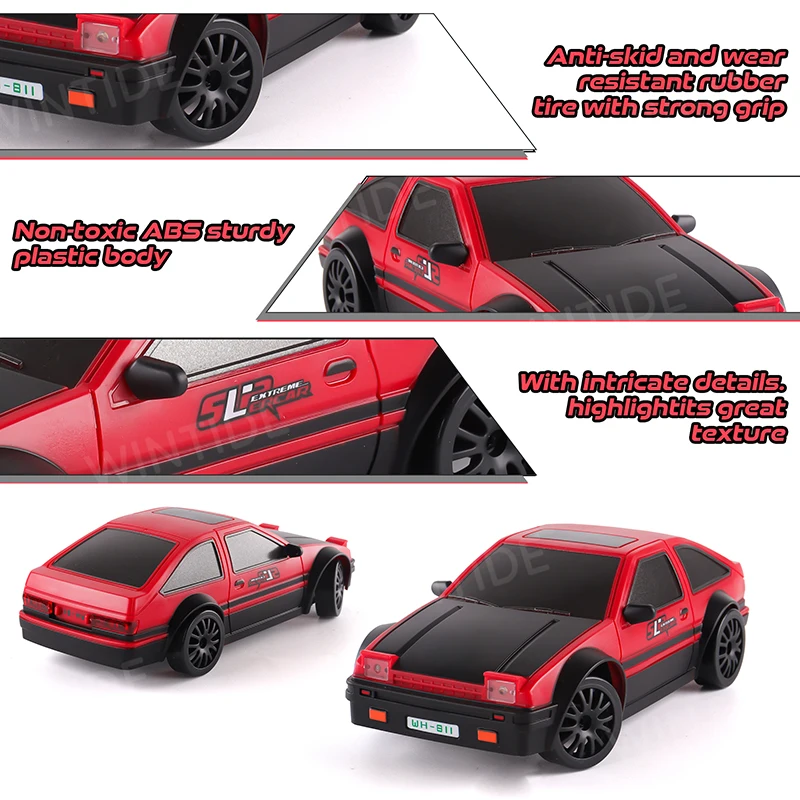 Wholesale 1:24 Scale RC High Speed Drift Racing Sport Toy Car 4WD LED Light Remote Controller USB Cable Kid-Friendly Truck