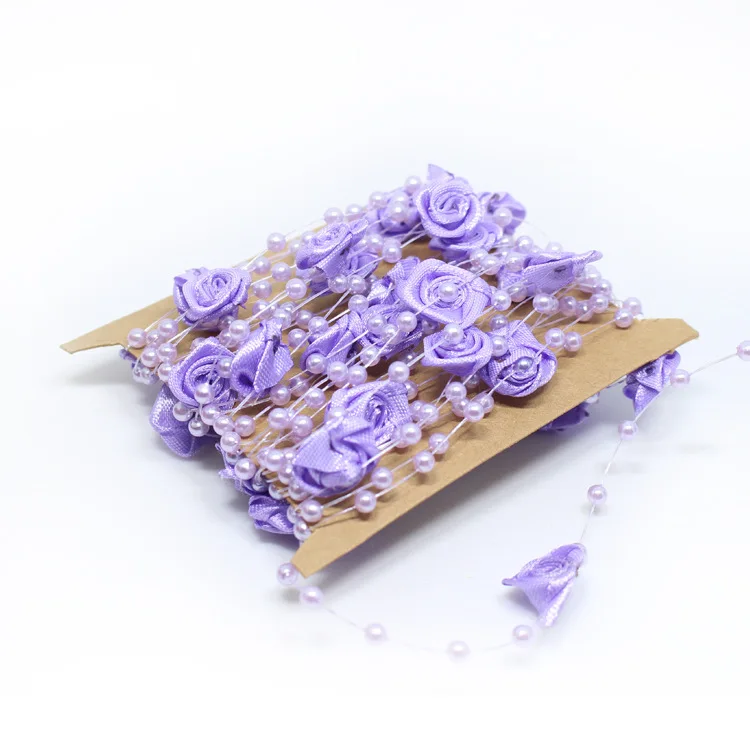 5m Artificial Flowers Peony Rose String Pearl Beads Chain Garland DIY Crafts For Jewelry Making Wedding Decoration Home Decor