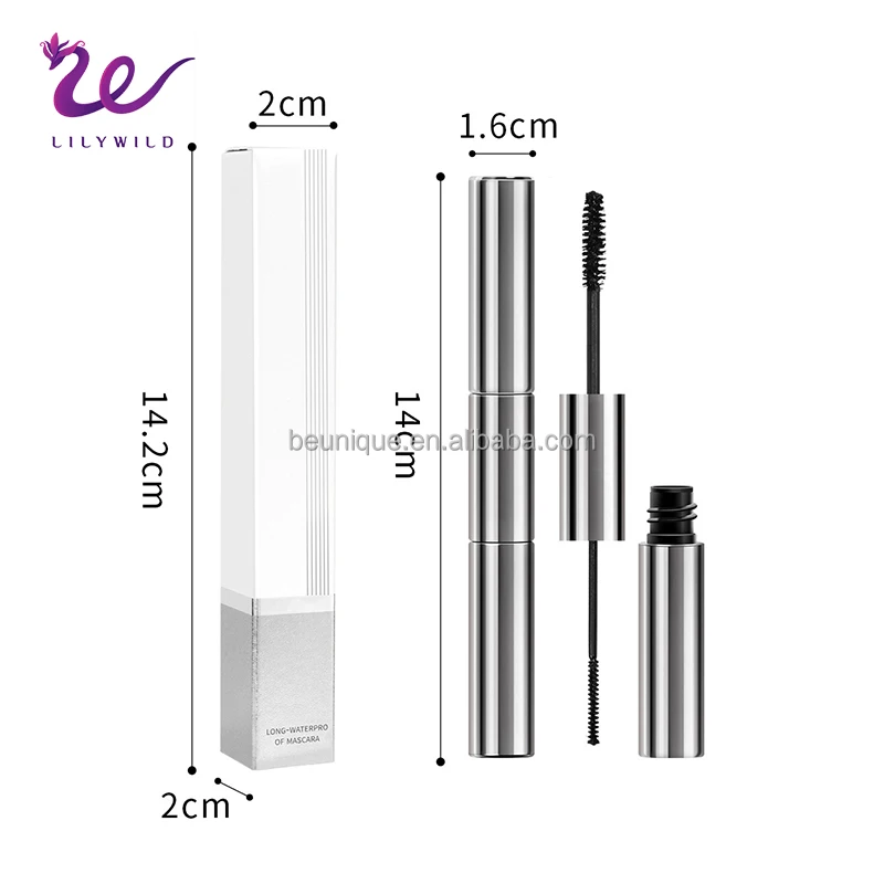 Tube Packaging Wholesale Unique Silver Double Side 2 In 1 Mascara Custom Logo Waterproof Lash Volume Mascara Private Label