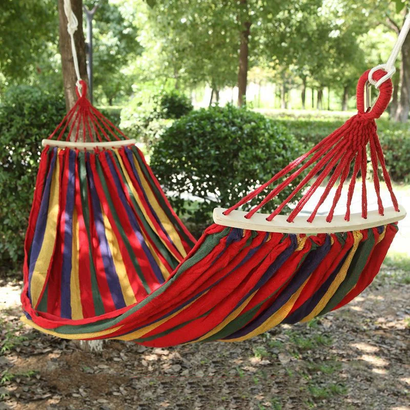 
New hot manufacturers direct fashion Folding Hanging Chair Brazilian Hammock Camping Hammock Outdoor Cotton Canvas Hammock 