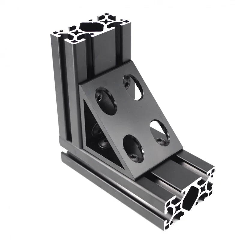 china manufacturer 6395  15 series 8 hole triangle cnc aluminum Corner Bracket for T- slot aluminum profiles 10/15 inches