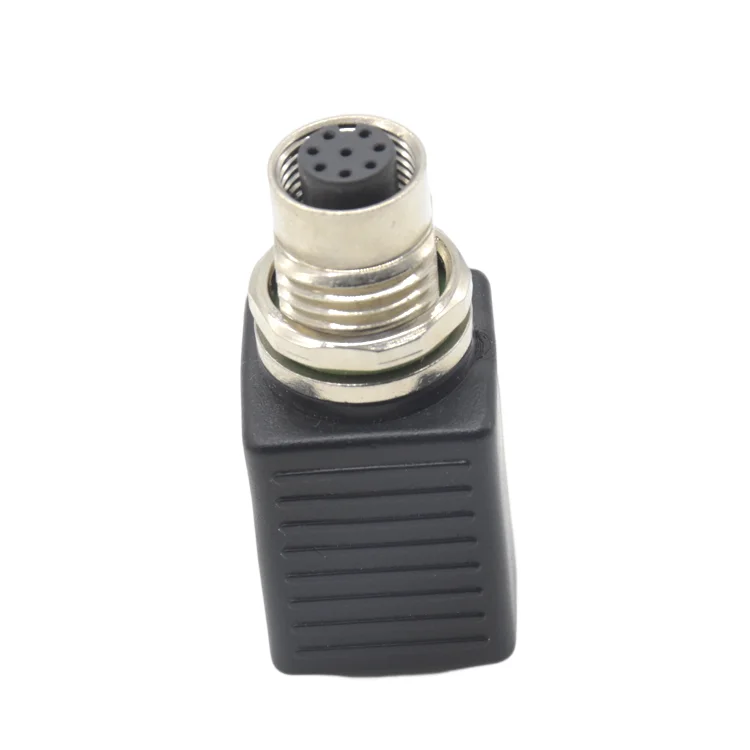 8 pin A-coded Female Plug Circular Waterproof M12 To RJ45 Adapter Industrial Connecter