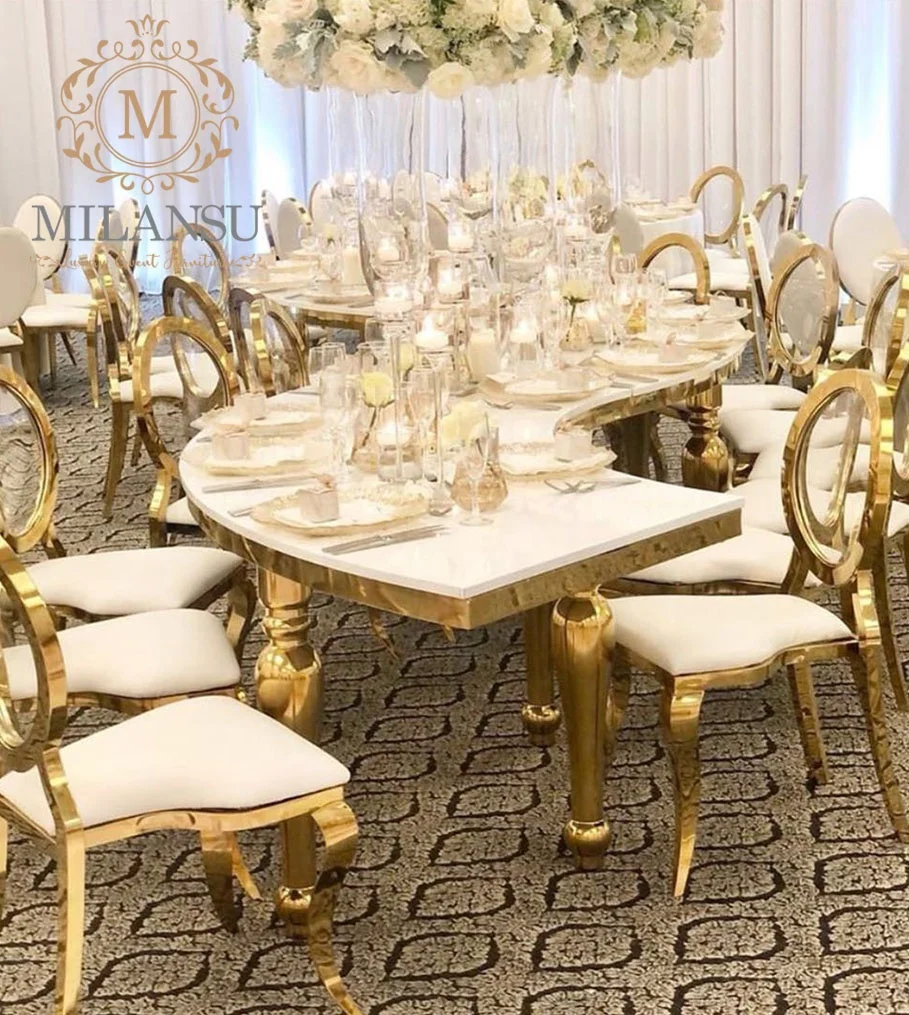 Новый дизайн, S-образный полумесяц, свадебный стол, обеденный стол для свадьбы и мероприятия