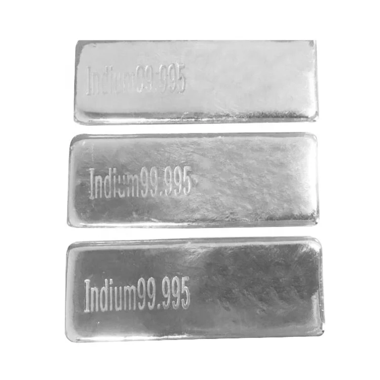 Silver White Metal Indium Ingot Indium 1kg Indium Bar
