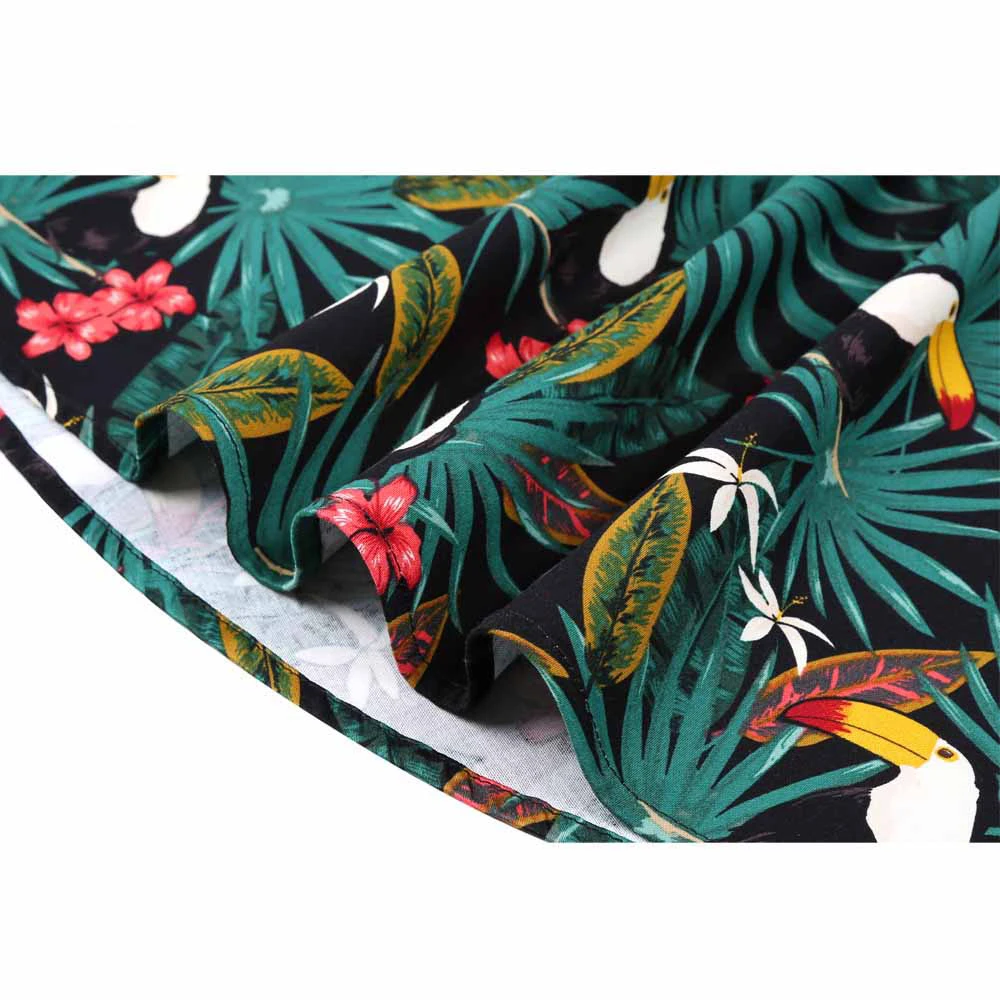 Women Vintage Dress 1950s 60s Retro Shirt Dress Plus Size Floral Cotton Women Ladies Swing Rockabilly Dresses Vestidos SD0002