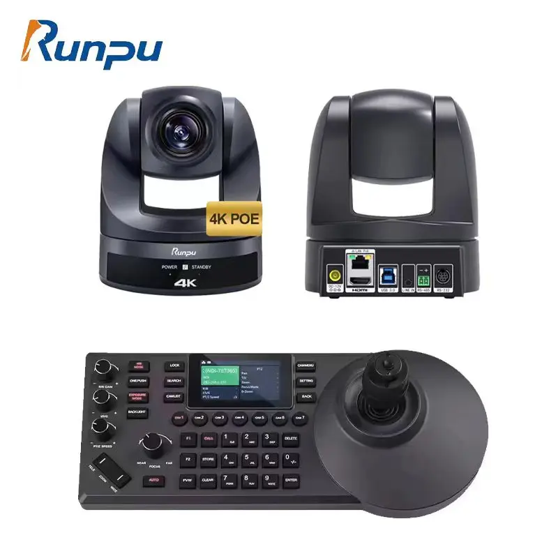 Runpu HK10UH Excellent Tiktok Youtube Streaming 4K 8mp 20X PTZOptics Conference Room Camera hd mi with IP Controller OBS vMix