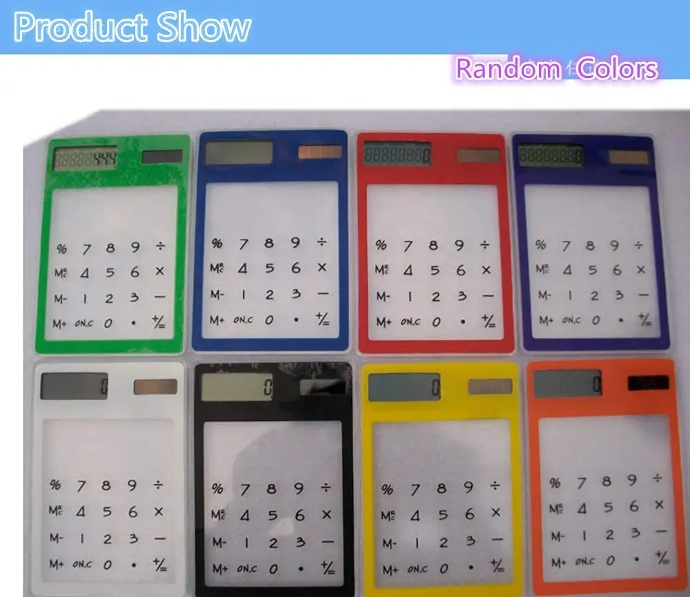 
Solar Energy Led Calculator Touch Screen Panel Transparent Calculator 