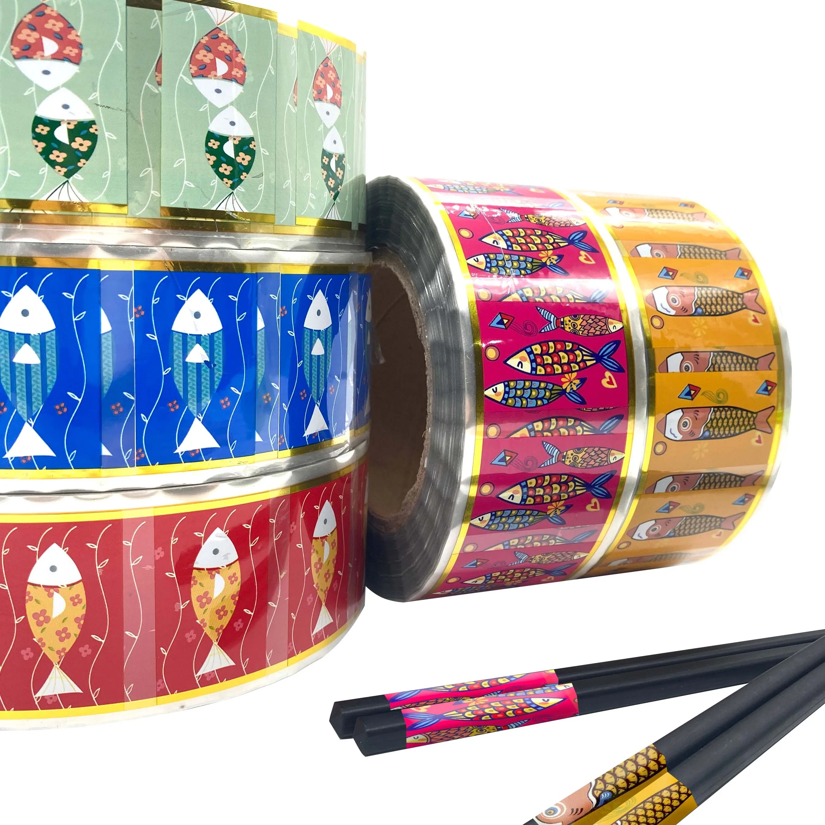 Factory Production Direct Wholesale Japanese style Cartoon Fish Heat Transfer Film service for ALL kinds of WOODEN CHOPSTICKS
