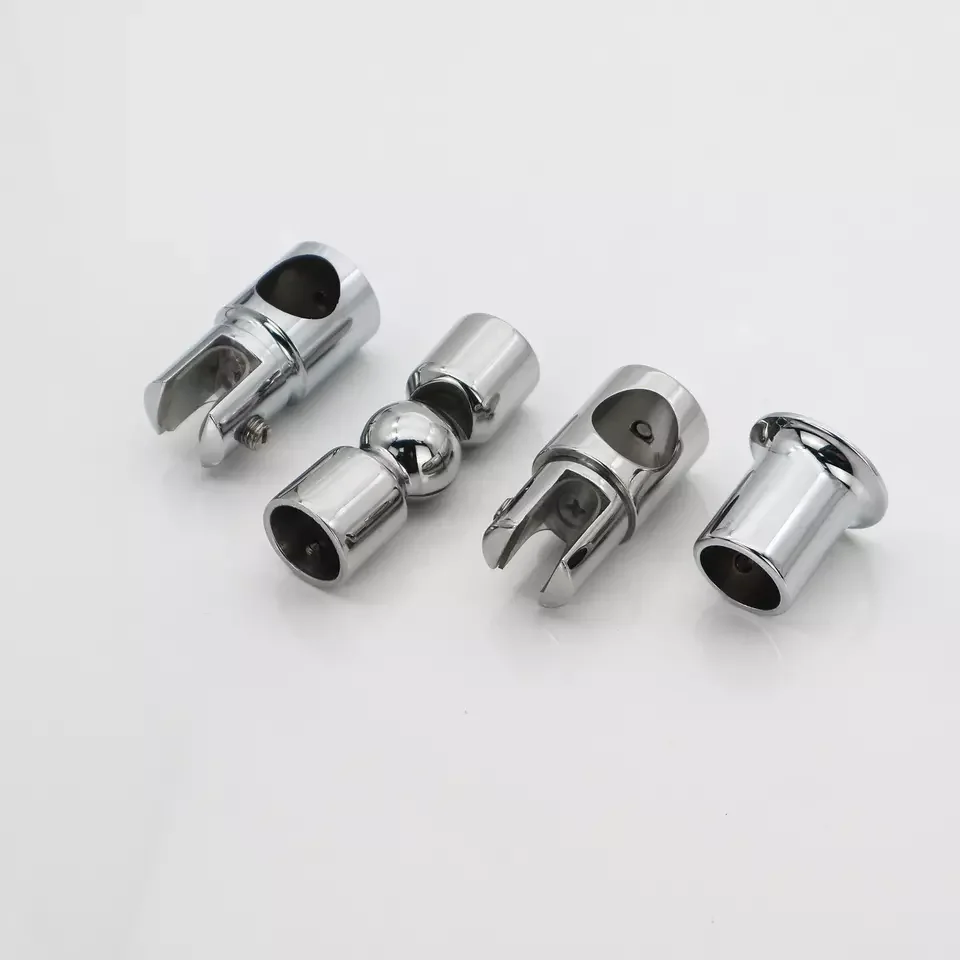 Factory Price Polish Round Pipe Connector 19 25 mm Brass Tube Clip Connector Zinc Alloy Pipe Connector