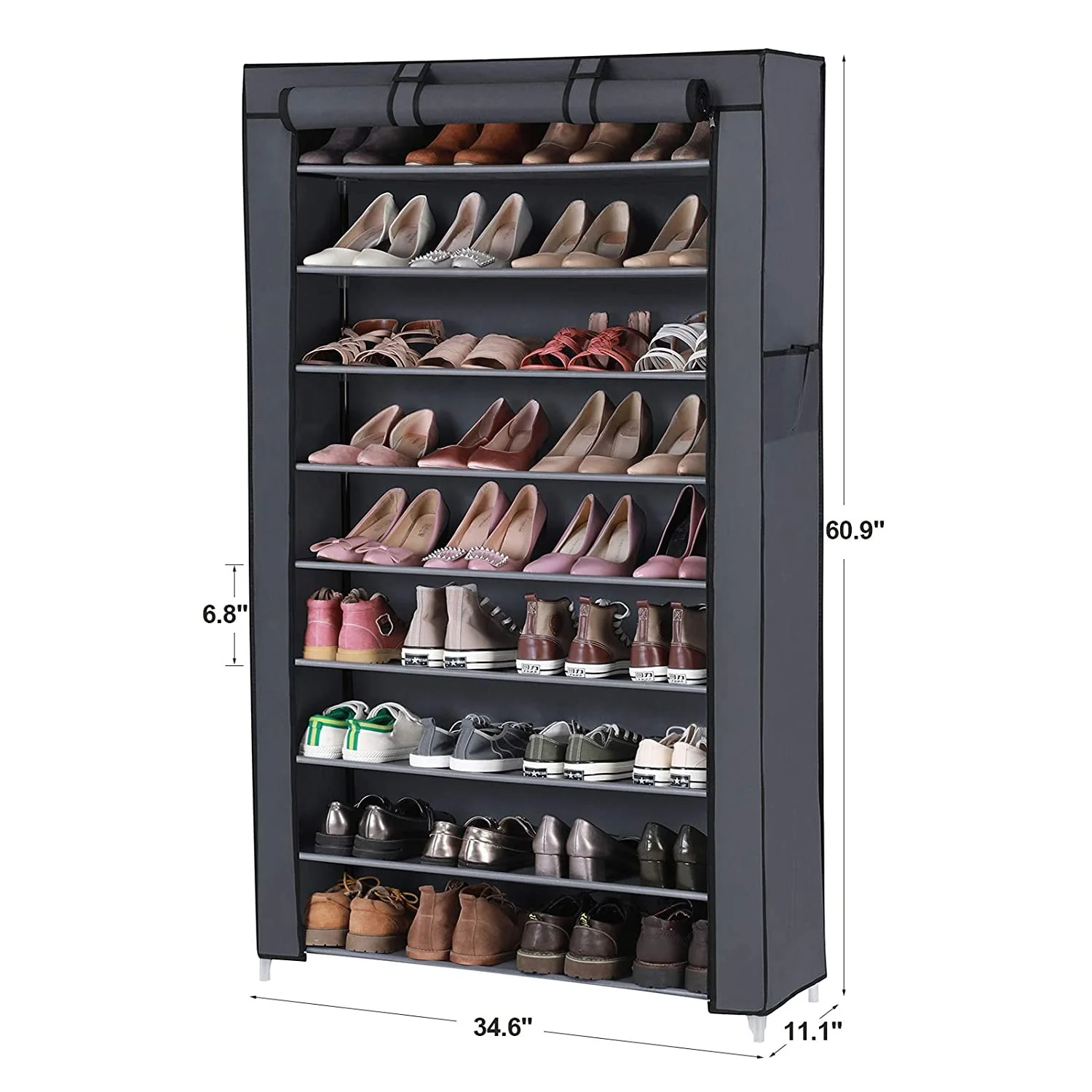 Shoe Rack Sneaker Storage Organizer Cabinet Tower with  Non-Woven Fabric Cover