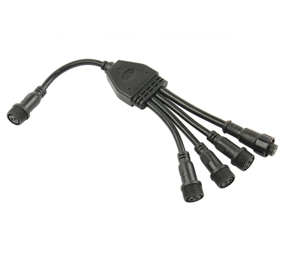 outdoor lamps and lanterns waterproof plug wire with 2-12-core one-drag three-four-five connector