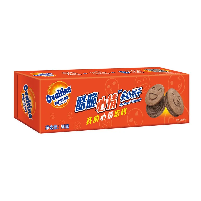 Ahua Tian Cool Crisp Mood Sandwich Biscuits 90g Snack Wafer Cream Coffee Butter Milk Flavors Breakfast Food Chocolate Coke