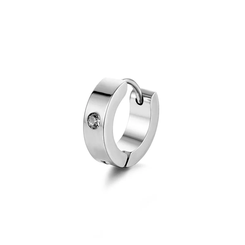 Wholesale elegant luxury new arrival Dubai stainless steel zircon cz cubic thick hoop earrings 18k gold earrings