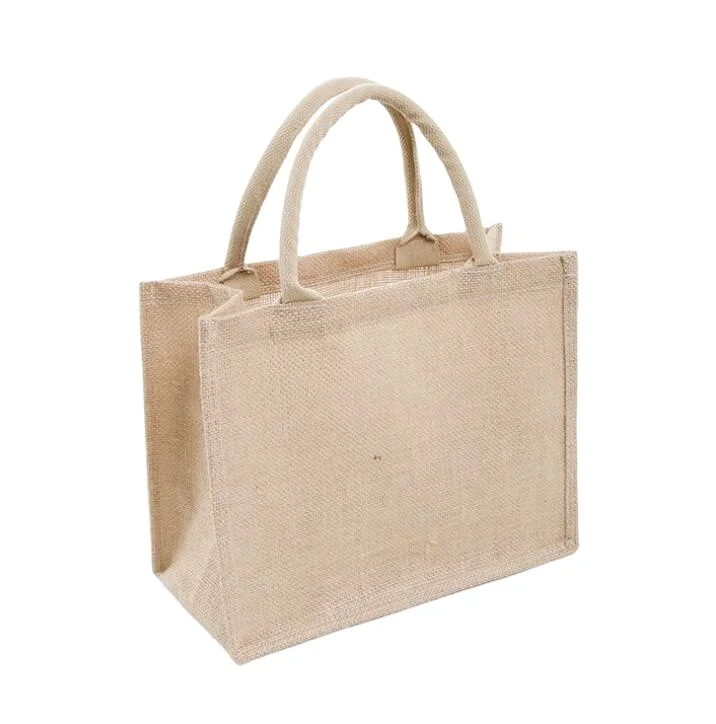 blank jute bag for shopping wholesale square burlap bags for gift eco no logo  washable jute bags