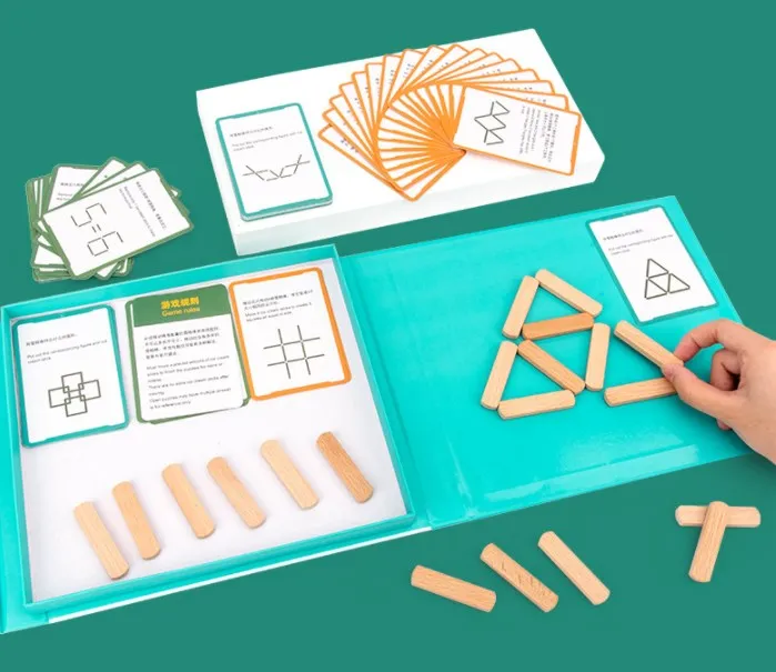 Thinking logic training Challenge geometric figure changes and thinking ability games Magnetic thinking ice cream sticks