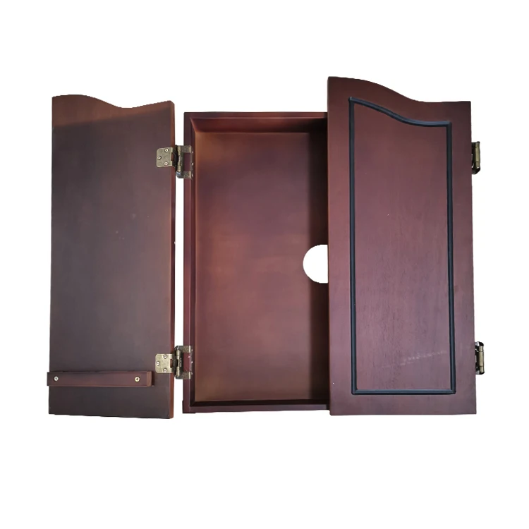 Cheap Dartboard Cabinet Set with Realistic Walnut Finish, Dartboard Cabinet Set for Game Room, Family, Office