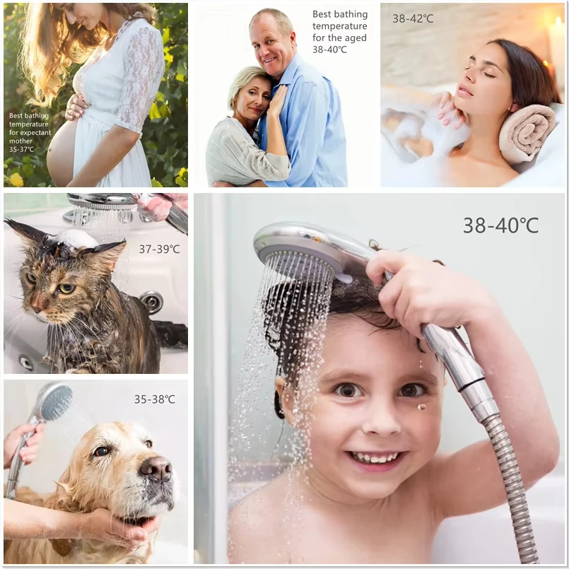 2024 YAOJI Hygrometer temperature baby bath water 360 degrees rotation home led baby bath digital household shower thermometer