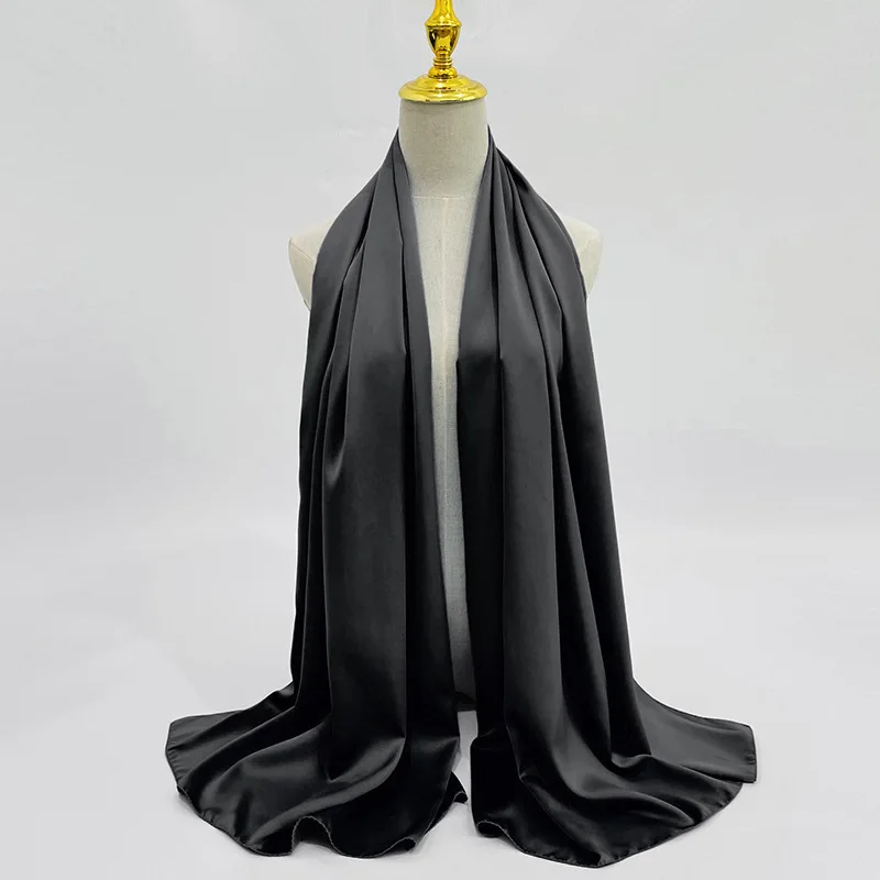 2022 designer scarves new silk scarf for women matte satin solid color factory custom wholesale scarf