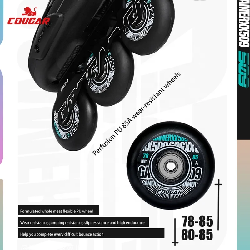 MZS509C Cougar Slalom Skates Inline Roller Skates Shoe For Adult Man Women Skating Club Shop Perfusion Pu Wheel Hard Shell Boot