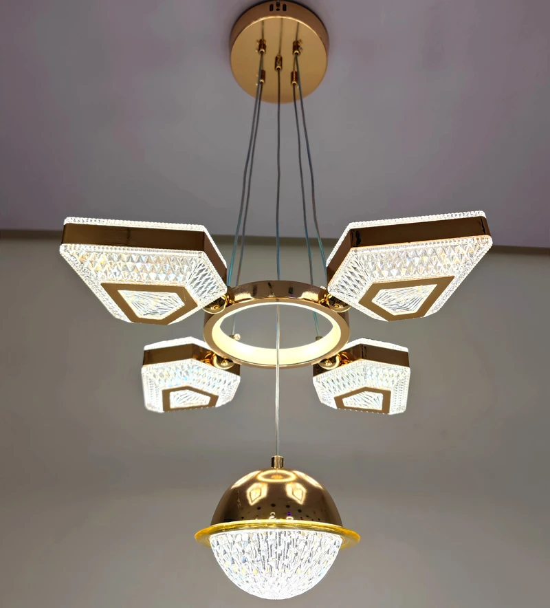 Blue and warm White led color changing pendant lamp ,square led hanging chandelier for kitchen/dinning room/bar (2631-1P)