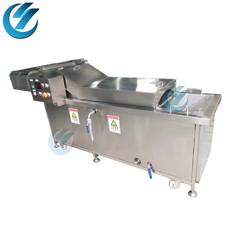 Automatic With Cooling System Vegetable Lettuce Cassava Yam Banana Potato Chips Fries Steam Conveyor Hot Water Blanching Machine