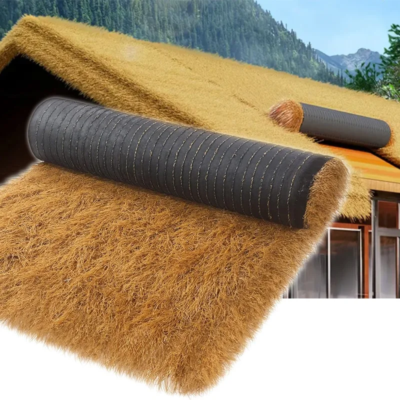 Flame retardant Anti-UV synthetic simulation thatch fireproof proof and rain synthetic thatch roof for roof thatched umbrella