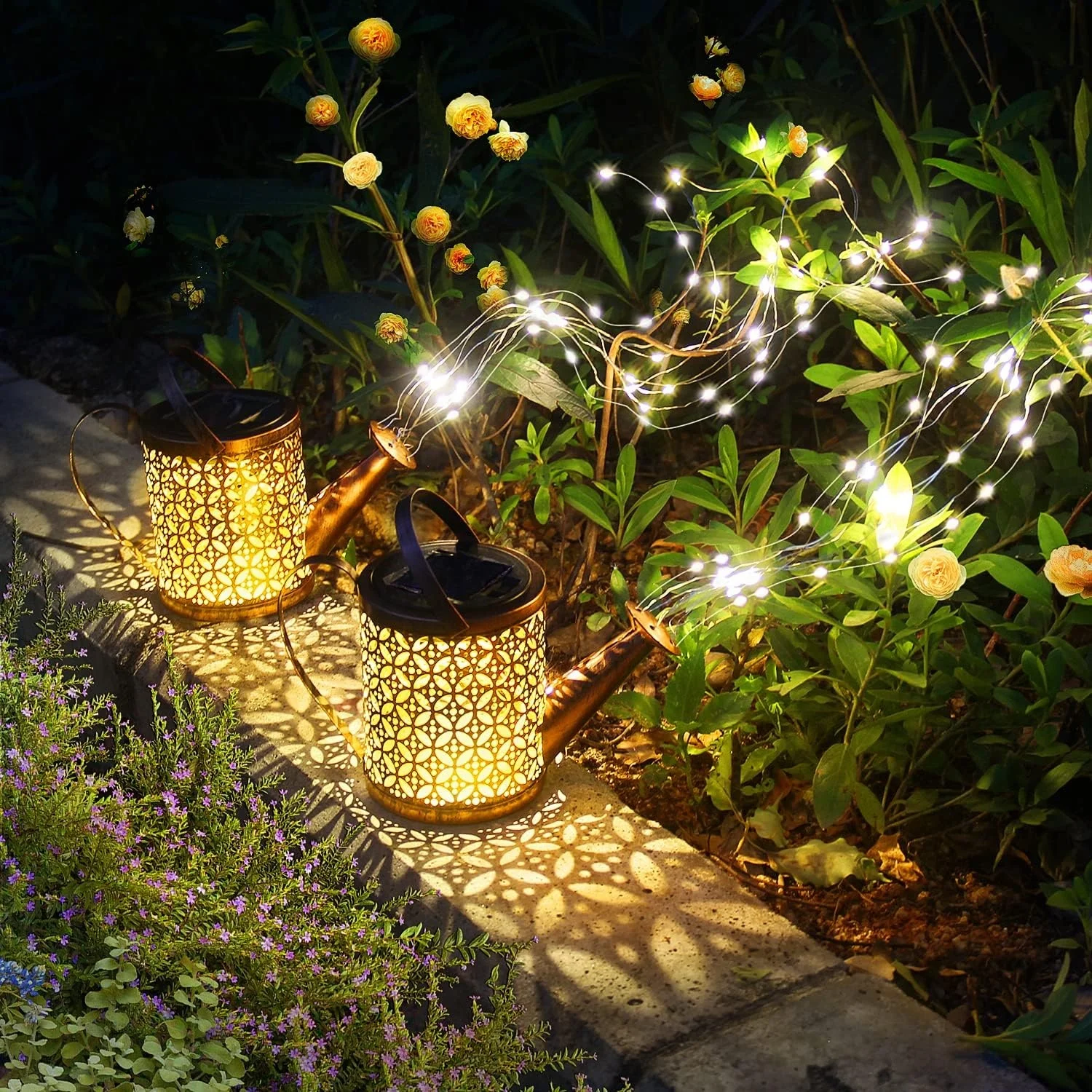 Outdoor Decoration Garden Solar Lights Waterproof Landscape Fairylight Watering Kettle Lamp