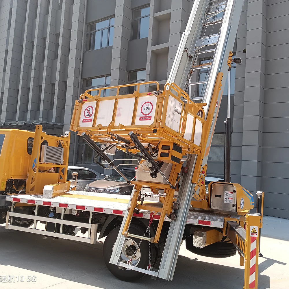 Low Price 28m 38m 45m Aluminum Aerial Ladder Lift Truck Telescopic Working Platform