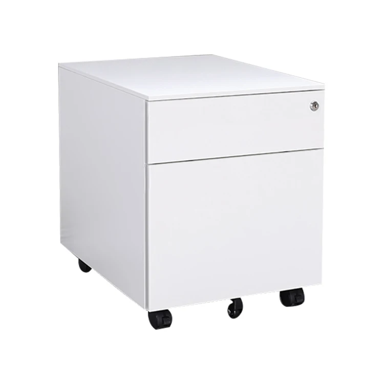 Wholesales modern RAL 7037 side open storage cabinet small 2 drawers steel mobile pedestal storage metal file drawer cabinet