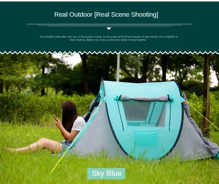 Tent Outdoor Camping Fully Automatic Boat Type Tent Tunnel  Camping  Quick-Opening Waterproof Rainproof Tent