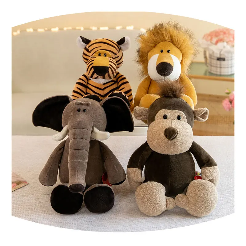 Custom In Stock Forest Animal Stuffed Plush Toy Mini Plush Lion Elephant Monkey plush toy