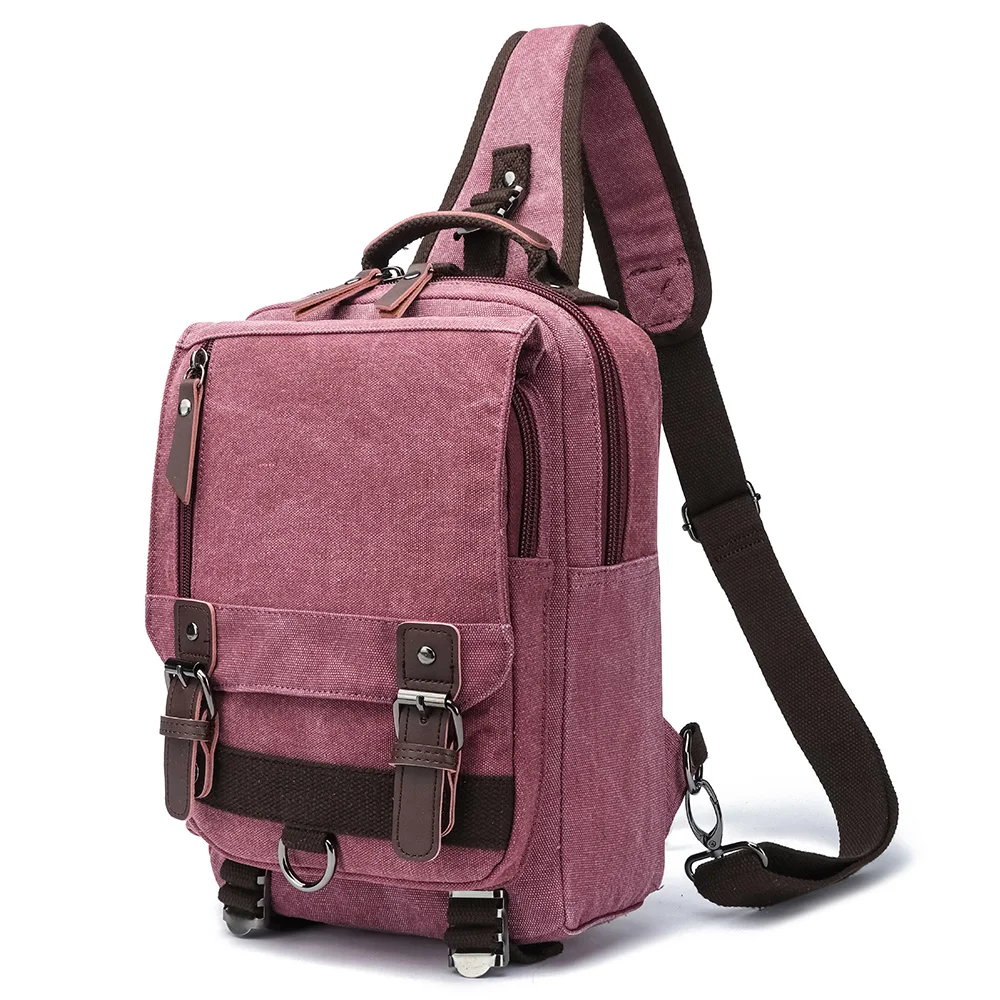 Fashion portable single strap rucksack outdoor messenger shoulder bag  Custom logo canvas Men Crossbody sling Bag