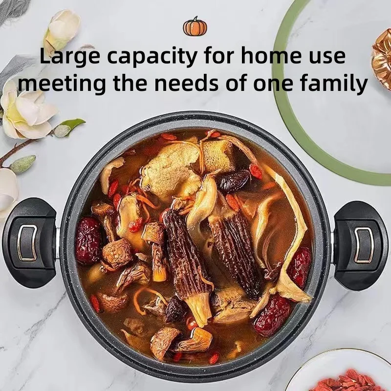 Net Red Pumpkin Pot Fat Micro Household Multi-Functional Soup Pot Round Dun Dun Stew Integrated Non-Stick Pressure Cooker