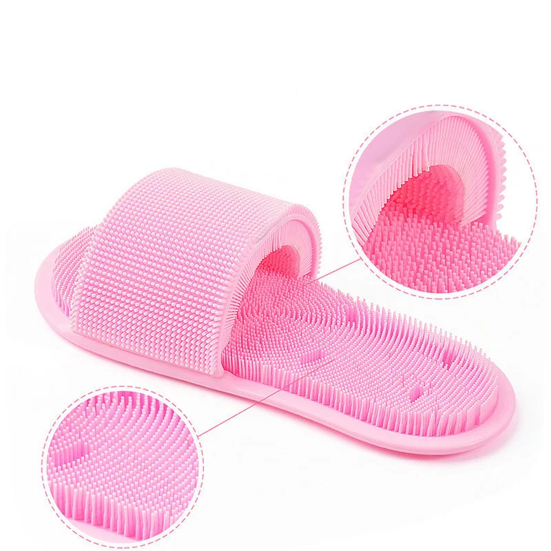 New Home Silicone Bathroom Lazy Foot Wash Slippers Silicone Bristles 360 Degree Surround Clean Foot Massage