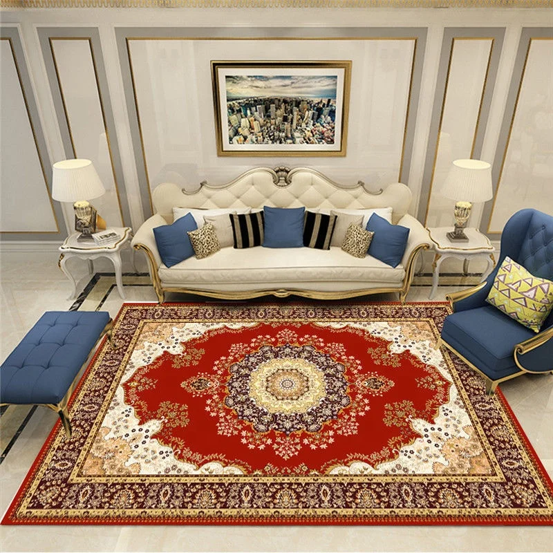 Modern Polyester 3D Printed Rugs For Living Room Machine Made Washable Anti-slip Persian Carpet
